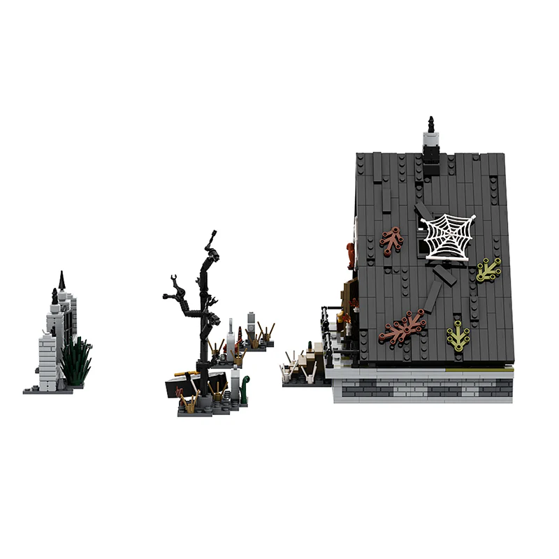 GOBRICKS MOC A0242 Halloween A frame house - YWOBB