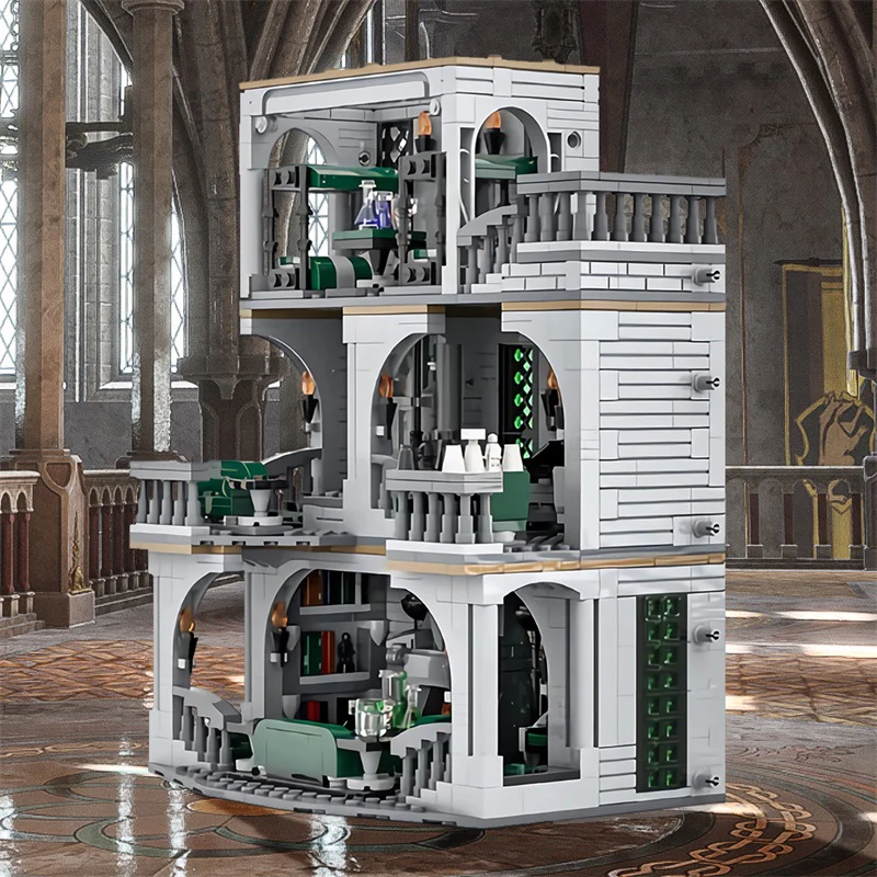 GOBRICKS MOC 154155 Slytherin Common Room and Dorm - YWOBB