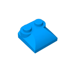 GOBRICKS GDS-800  Curved 2 x 2 x 2/3 with Two Studs and Curved Sides - YWOBB