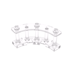 GOBRICKS GDS-1166 Fence 4 x 4 x 2 Quarter Round Spindled with 3 Studs - YWOBB