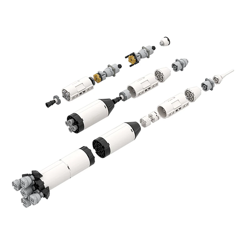 GOBRICKS MOC 122492 Apollo Saturn V, 1:330 scale - YWOBB