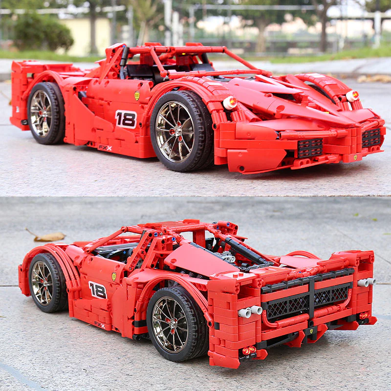 Mould King 13085 RC 1:8 FXX Sport Racing Car with LED light kits - YWOBB