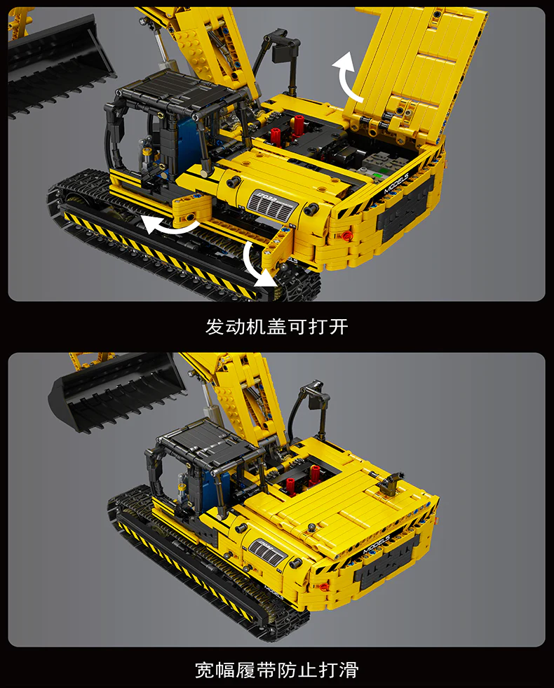 Mould King 17032 RC Yellow Mechanical Excavator - YWOBB