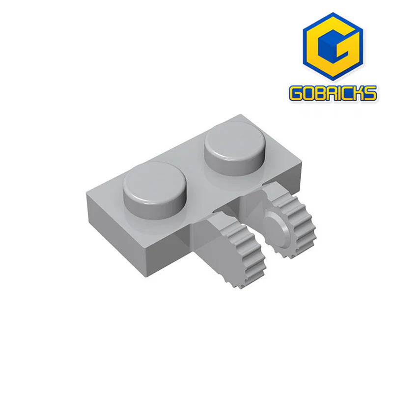 GOBRICKS GDS-823 Hinge Plate 1 x 2 Locking with 2 Fingers on Side and 9 Teeth - YWOBB