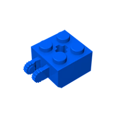 GOBRICKS GDS-1085 Hinge Brick 2 x 2 Locking with 2 Fingers Vertical and Axle Hole, 9 Teeth - YWOBB