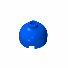 GOBRICKS GDS-742 Round 2 x 2 Dome Top - Hollow Stud with Bottom Axle Holder x Shape + Orientation - YWOBB