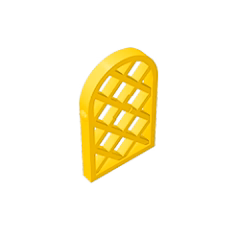 GOBRICKS GDS-989 Pane for Window 1 x 2 x 2 2/3 Lattice Diamond with Rounded Top - YWOBB