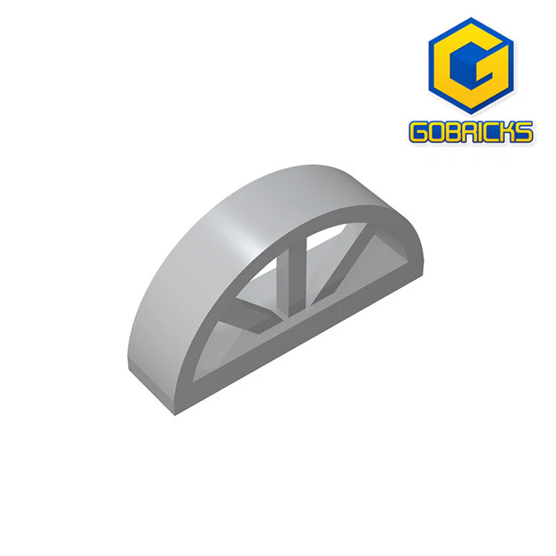 GOBRICKS GDS-873 Window 1 x 4 x 1 2/3 with Spoked Rounded Top - YWOBB