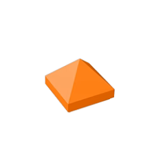 GOBRICKS GDS-837 Slope 45 1 x 1 x 2/3 Quadruple Convex Pyramid - YWOBB