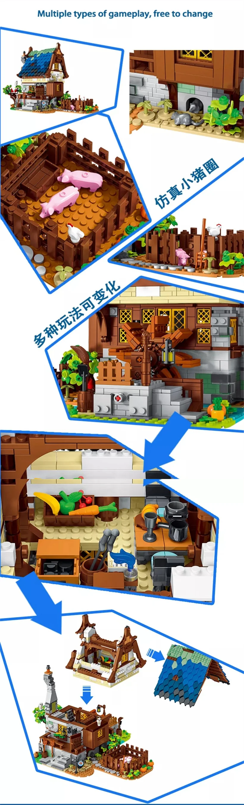 URGE 50104 Medieval Town Water Mill - YWOBB