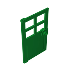 GOBRICKS GDS-876 Door 1 x 4 x 6 with 4 Panes and Stud Handle - YWOBB