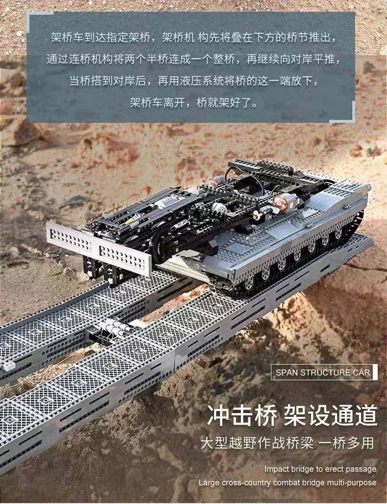 Mould King 20002 Ultimate Abrams with Bridge Layer AVLB OVP EU Warehouse Version - YWOBB