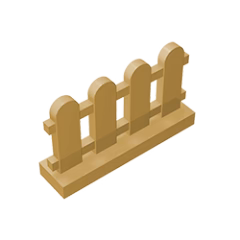 GOBRICKS GDS-1177 Fence 1 x 4 x 2 Paled - YWOBB