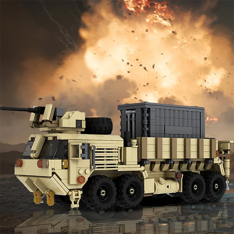 GOBRICKS MOC 177525 Oshkosh HEMTT- M985A4 - Heavy Expanded Mobility Tactical Truck - YWOBB