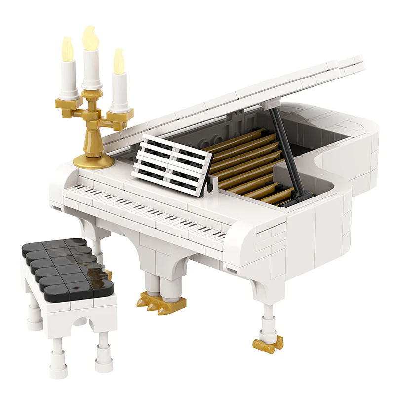 GOBRICKS MOC A0835Y01 piano (white) - YWOBB