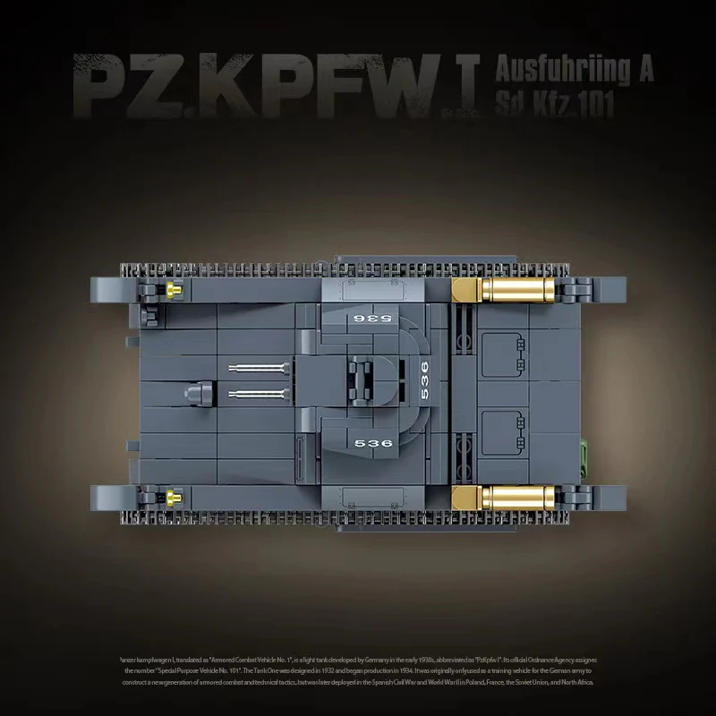 Quan Guan 100274 WWII Pz.Kpfw. I Tank - YWOBB