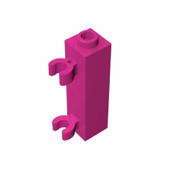GOBRICKS GDS-738  Modified 1 x 1 x 3 with 2 Clips Vertical - YWOBB