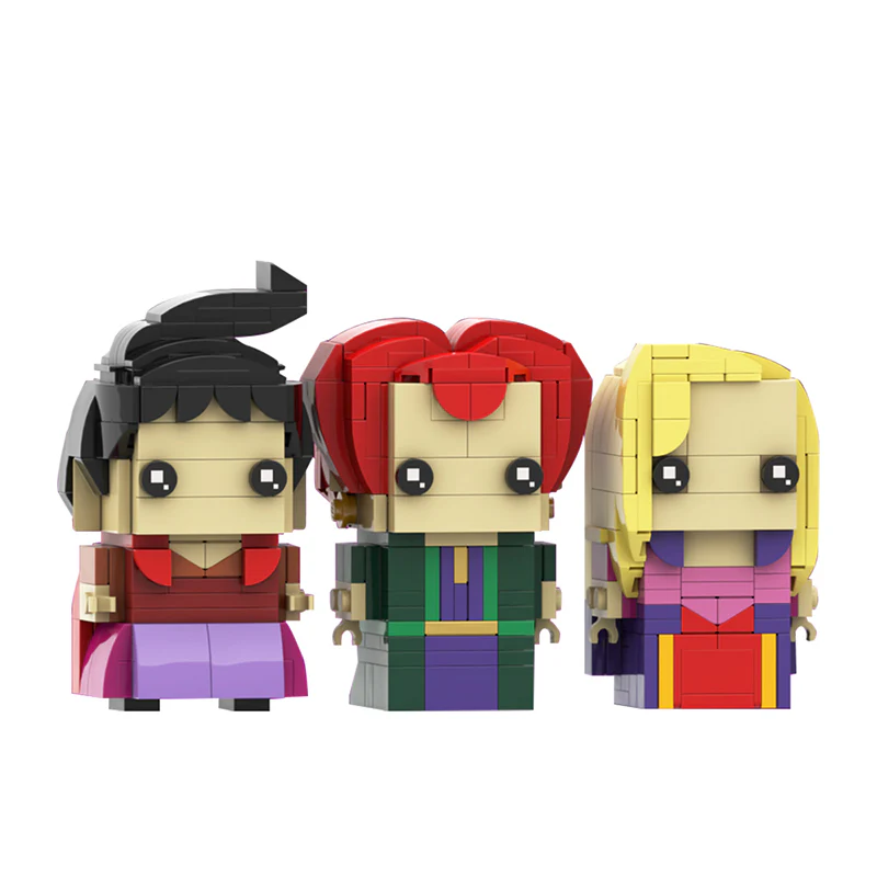 GOBRICKS MOC 125996 Sanderson Sisters (Hocus Pocus) Brickheadz - YWOBB