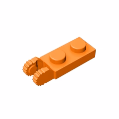 GOBRICKS GDS-821 Hinge Plate 1 x 2 Locking with 2 Fingers on End - YWOBB