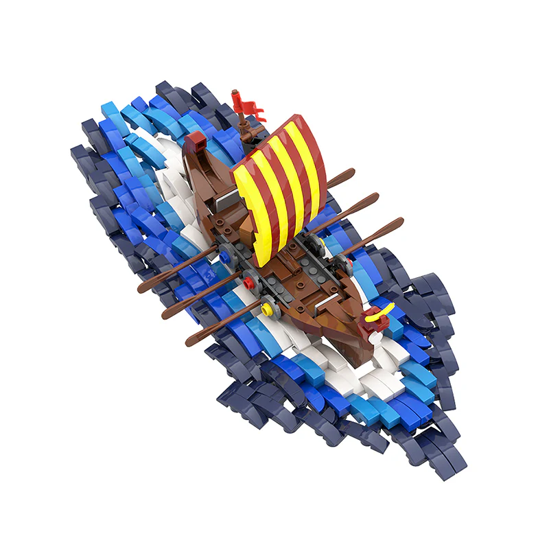 GOBRICKS MOC A0393  viking surf boat - YWOBB
