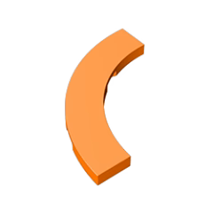 GOBRICKS GDS-1276 Round Corner 4 x 4 Macaroni Wide - YWOBB