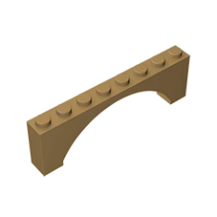 GOBRICKS GDS-677  Arch 1 x 8 x 2  Raised - YWOBB