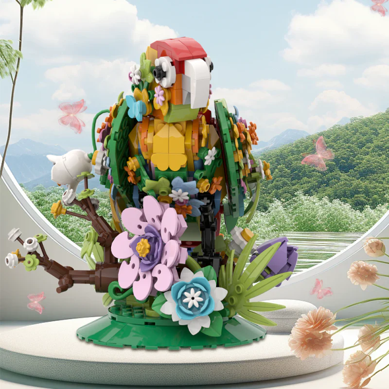GOBRICKS MOC A1441 flower-talking bird - YWOBB