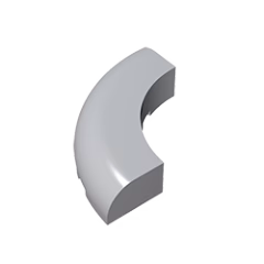 GOBRICKS GDS-1275 Round Corner 5 x 5 x 1 without Studs - YWOBB