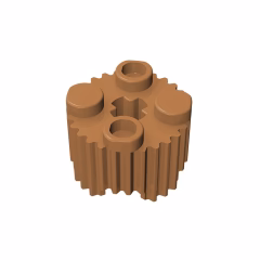 GOBRICKS GDS-748  Round 2 x 2 with Axle Hole and Grille / Fluted Profile - YWOBB