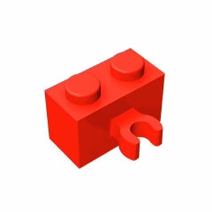 GOBRICKS GDS-651 Modified 1 x 2 with Open O Clip Thick - YWOBB