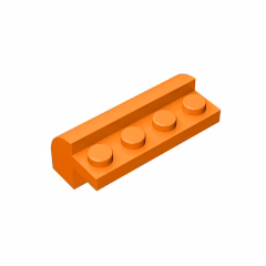 GOBRICKS GDS-712  Curved 2 x 4 x 1 1/3 with 4 Recessed Studs - YWOBB