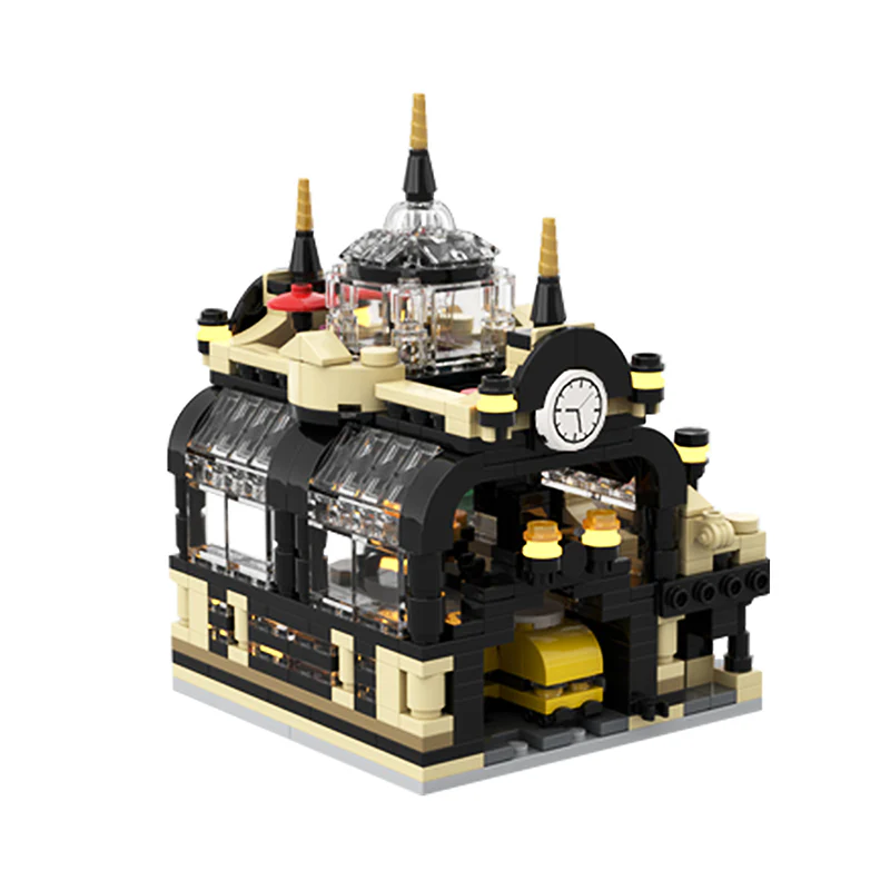 GOBRICKS MOC 145087 Mini 910002 Studgate Train Station - YWOBB