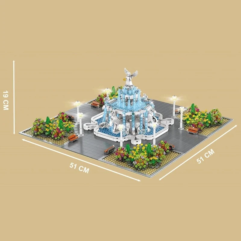 Mould King 16003 Angel Square with Light Bricks - YWOBB