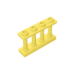 GOBRICKS GDS-789 Fence 1 x 4 x 2 Spindled with 4 Studs - YWOBB