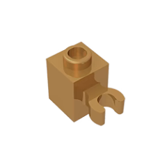 GOBRICKS GDS-647 Modified 1 x 1 with Open U Clip  - Solid Stud - YWOBB