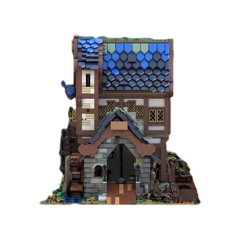 GOBRICKS MOC 173041 Medieval Sawmill - Double 21325 Medieval Blacksmith Alternative Build - YWOBB