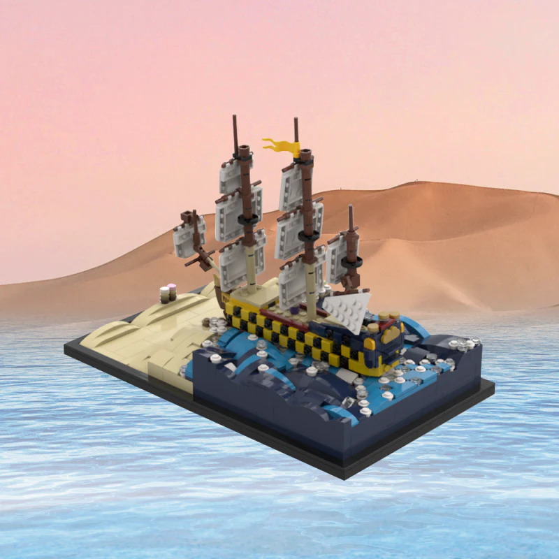 GOBRICKS MOC 184284 The Unicorn breaches through the dunes - YWOBB