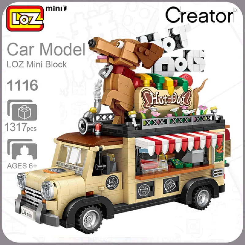 LOZ 1116 Hot Dog Fast Food Car - YWOBB