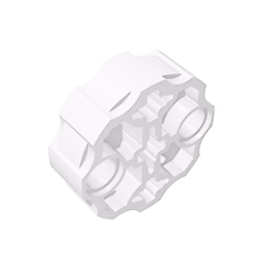 GOBRICKS GDS-1074 Axle Connector Block Round with 2 Pin Holes and 3 Axle Holes - YWOBB