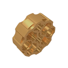 GOBRICKS GDS-1074 Axle Connector Block Round with 2 Pin Holes and 3 Axle Holes - YWOBB