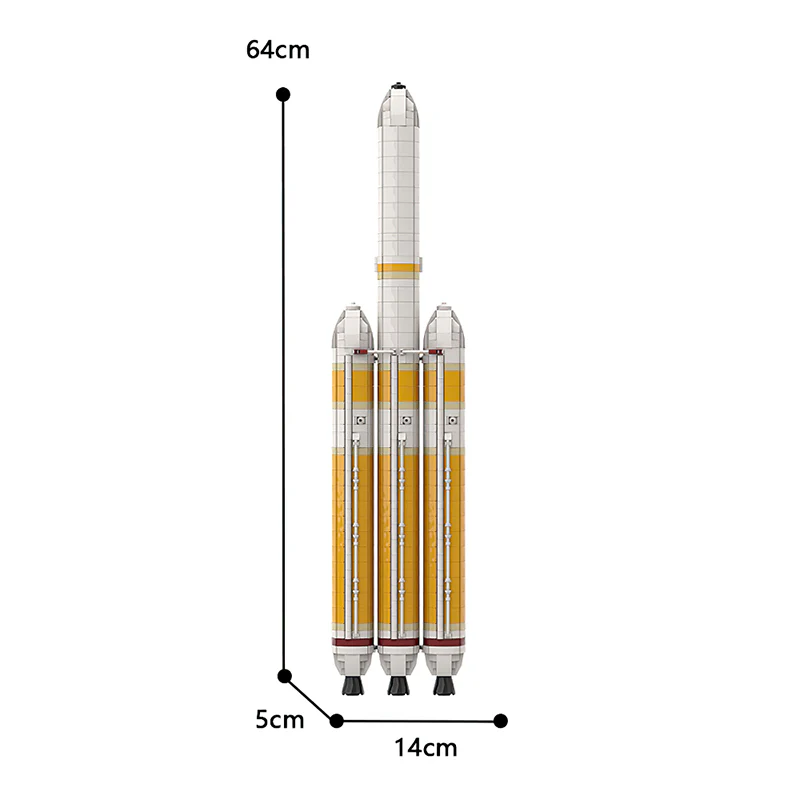 GOBRICKS MOC 101254 Delta IV Heavy with Parker Solar Probe [Saturn V scale] - YWOBB