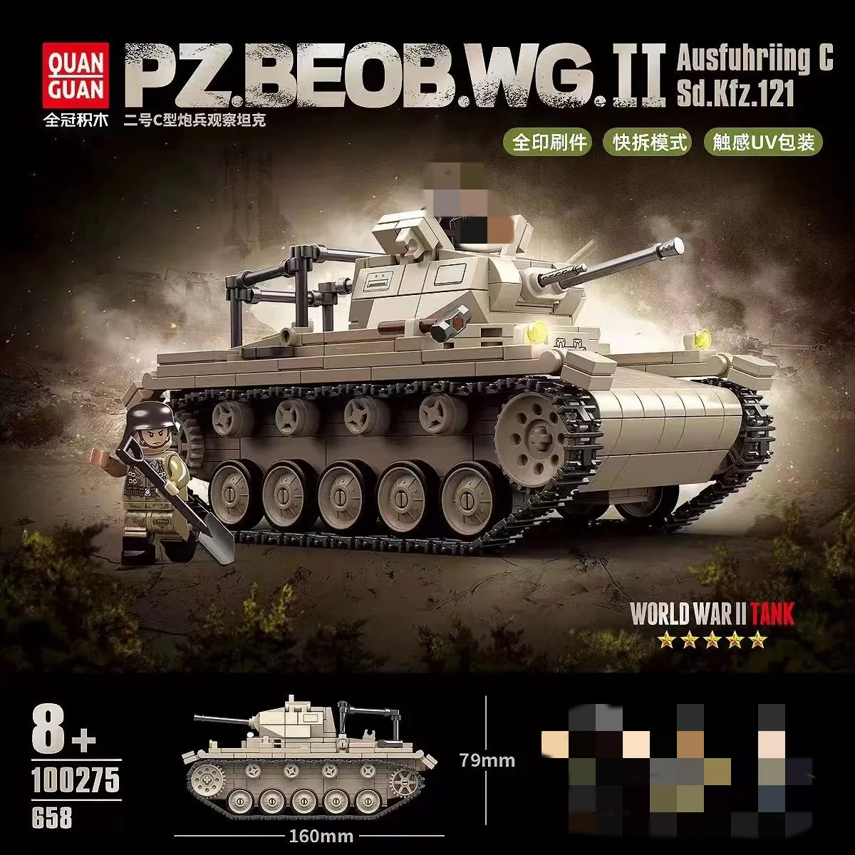 Quan Guan 100275 WWII PZ.BEOB.WG II Ausfuhriing C Sd.Kfz.121 - YWOBB
