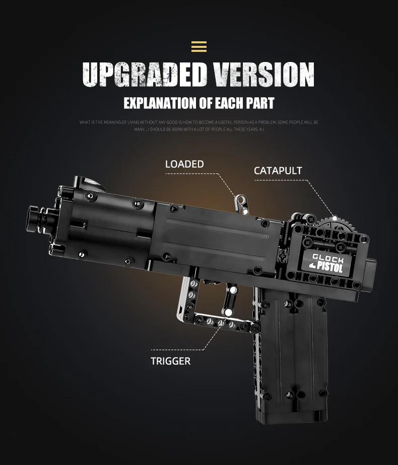 Mould King 14008 Glock Automatic Pistol - YWOBB