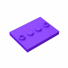 GOBRICKS GDS-980 Modified 3 x 4 with 4 Studs in Center - YWOBB