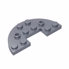 GOBRICKS GDS-705  Round Half 3 x 6 with 1 x 2 Cutout - YWOBB