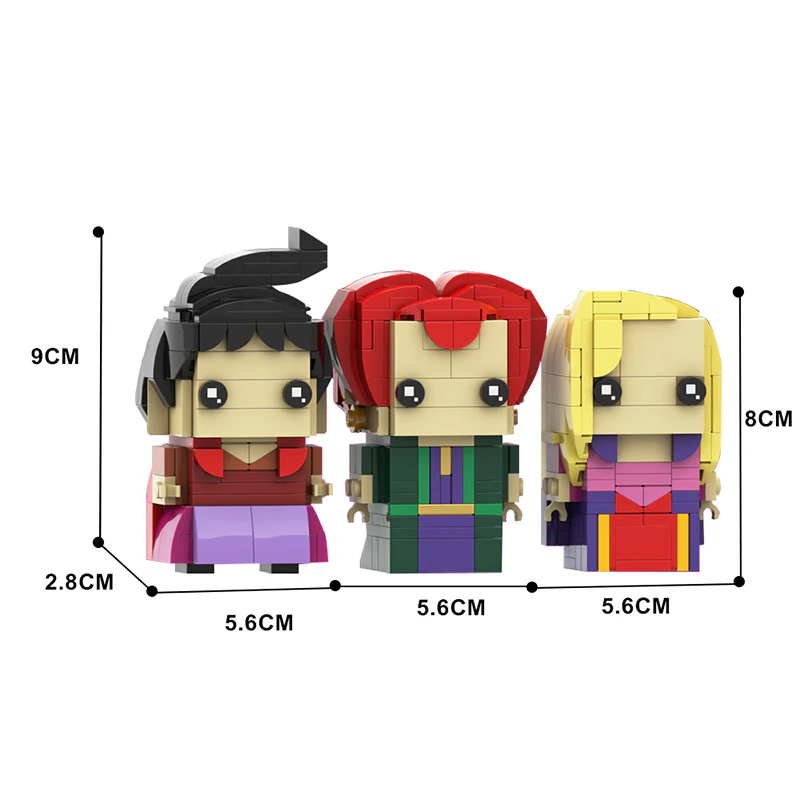 GOBRICKS MOC 125996 Sanderson Sisters (Hocus Pocus) Brickheadz - YWOBB
