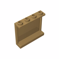 GOBRICKS GDS-751 Panel 1 x 4 x 3 with Side Supports - Hollow Studs - YWOBB