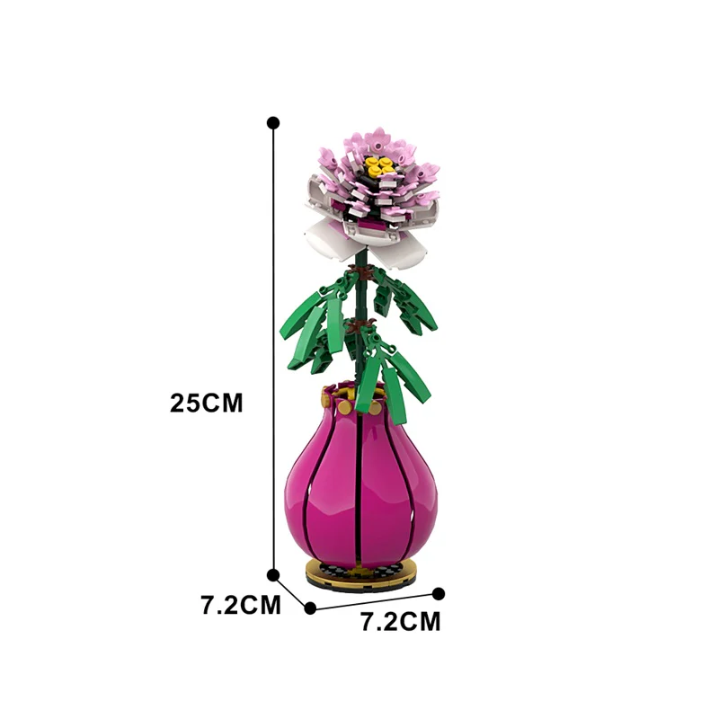 GOBRICKS MOC 153192 Peony Flower - YWOBB