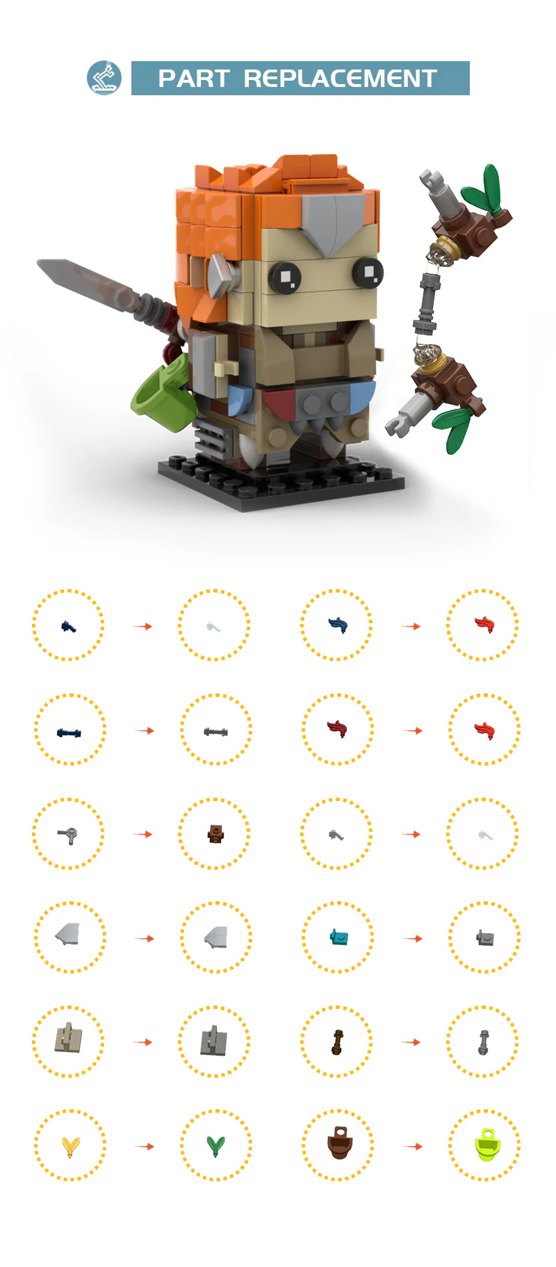 MOC 116898 ALOY Brickheadz - HZD / HFW - YWOBB