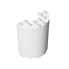 GOBRICKS GDS-1137 Cylinder Half 3 x 6 x 6 with 1 x 2 Cutout - YWOBB
